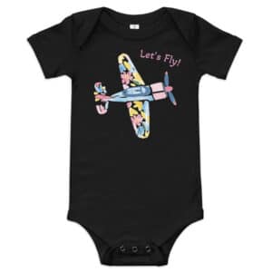 Let's Fly Floral Airplane Onesie