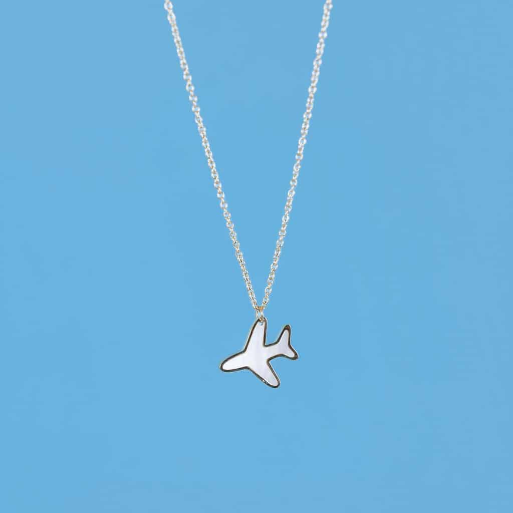 Mother of Pearl Airplane Necklace - Starfish Project - Image 5